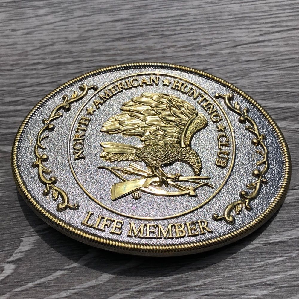 North American Hunting Club life member belt buckle